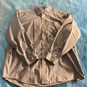 L.L. Bean Mens XL 17 1/2” x 35” button down blue dress shirt